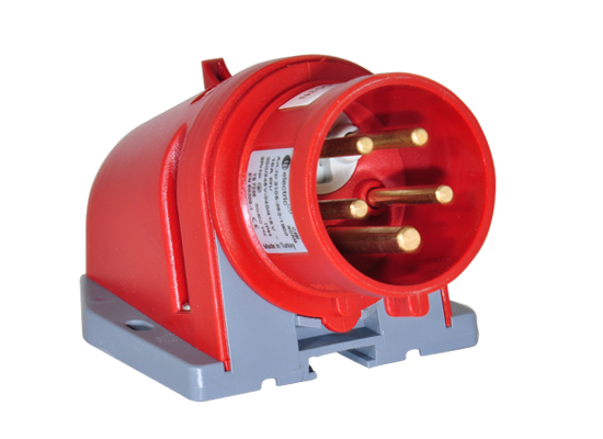 Connecteur Femelle Alimentation AC 32A 230V IP44 - Socle 2P+PE, Laiton, Montage Mural - Réf. 123-6K